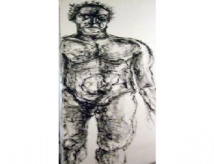  Self Portrait, 2010, velcro and ink on paper, 141X38 cm