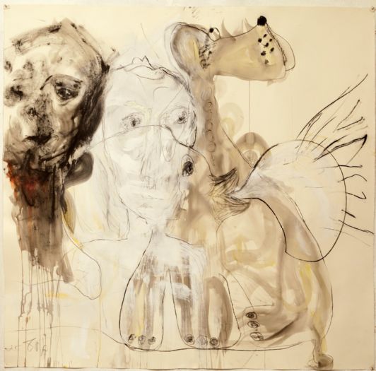 Untitled, 2012, mixed media on paper, 150X150 cm