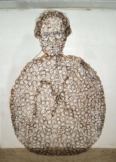  Hommage to Raffi Lavie, 2004, Sewing, thread, twine & plastic   glue, 275x185 cm