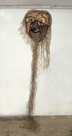 Untitled ,2004, Sewing thread, twine & plastic glue 275x80 cm