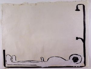 Untitled , 2002, Tape on paper, 240x115 cm