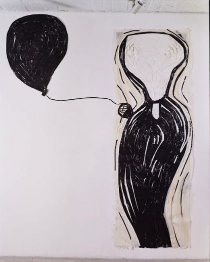 Untitled , 2002, Tape on paper, 240x100 cm