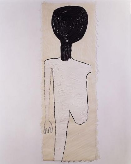 Untitled, 2002, Tape on paper, 240x 108 cm