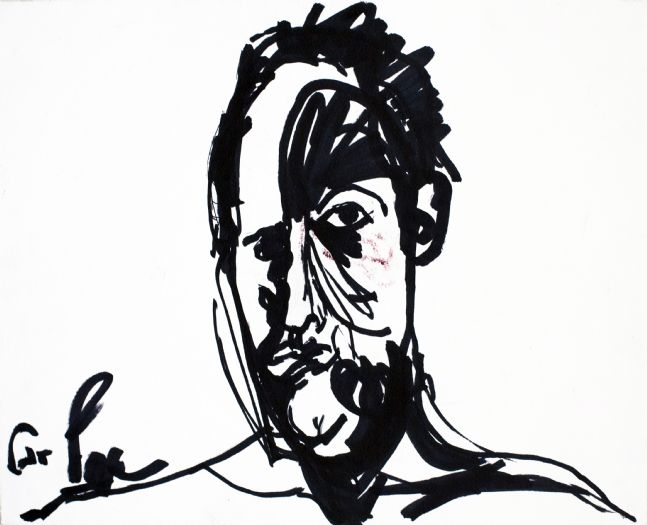 Untitled, 2011, Marker Pen on paper, 40.5X50 cm