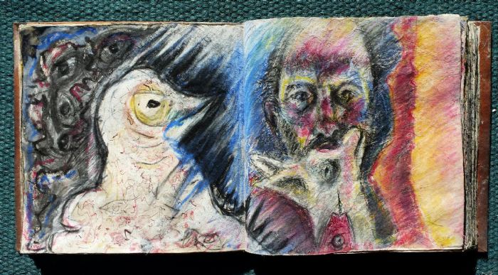	 Untitled, 2015, mixed media, work from sketchbook, 19X38 cm