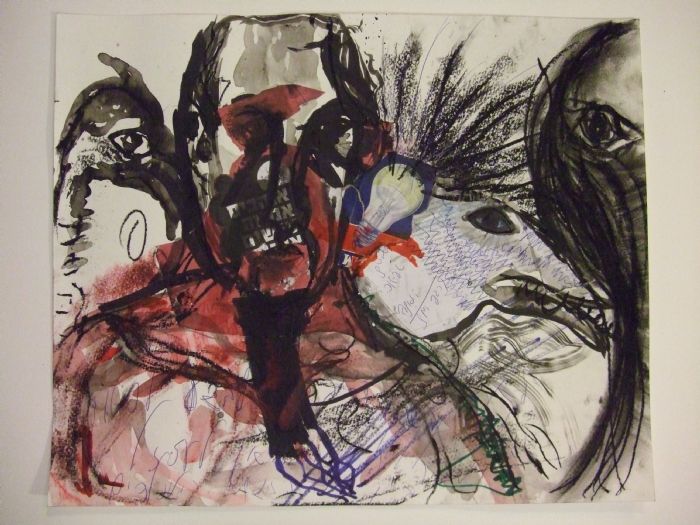Untitled, 2012 mixed media on paper, 40.5X50 cm	.