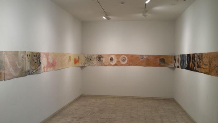 Panoramic View, 2016, mixed media on paper.