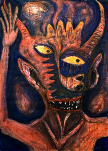 	 Untitled, 2018, tempra on paper,150x105 cm